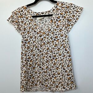 Anthropologie Maeve Leopard Print Blouse size Small
